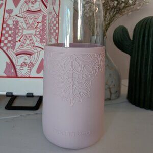 Glass water bottle with silicone sleeve